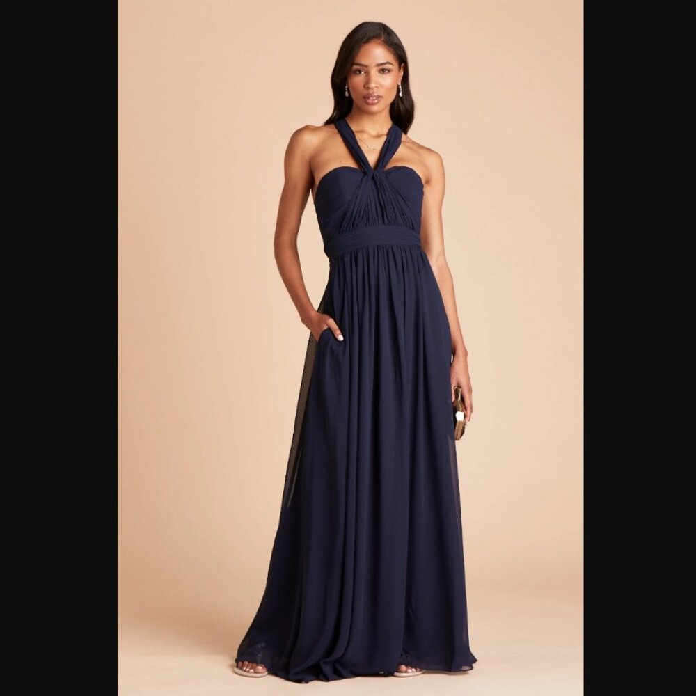Birdy Grey Grace Convertible Dress, Navy Chiffon, Bridesmaid, Guest of Wedding